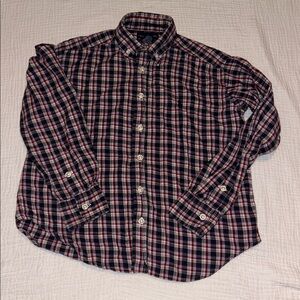 Ralph Lauren Boys Long Sleeve Button Up Shirt Red Blue White Plaid Shirt Holiday